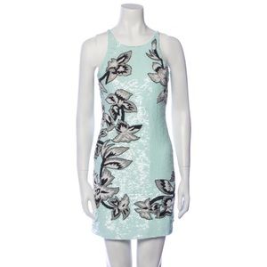 Parker silk beaded and sequin light blue flower dress siz S perfect for New year